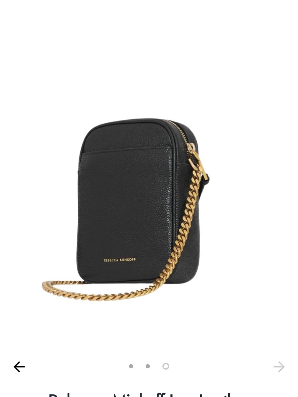 Rebecca Minkoff Black Pebbled Leather Mini Crossbody with Gold Hardware - Picture 3 of 9
